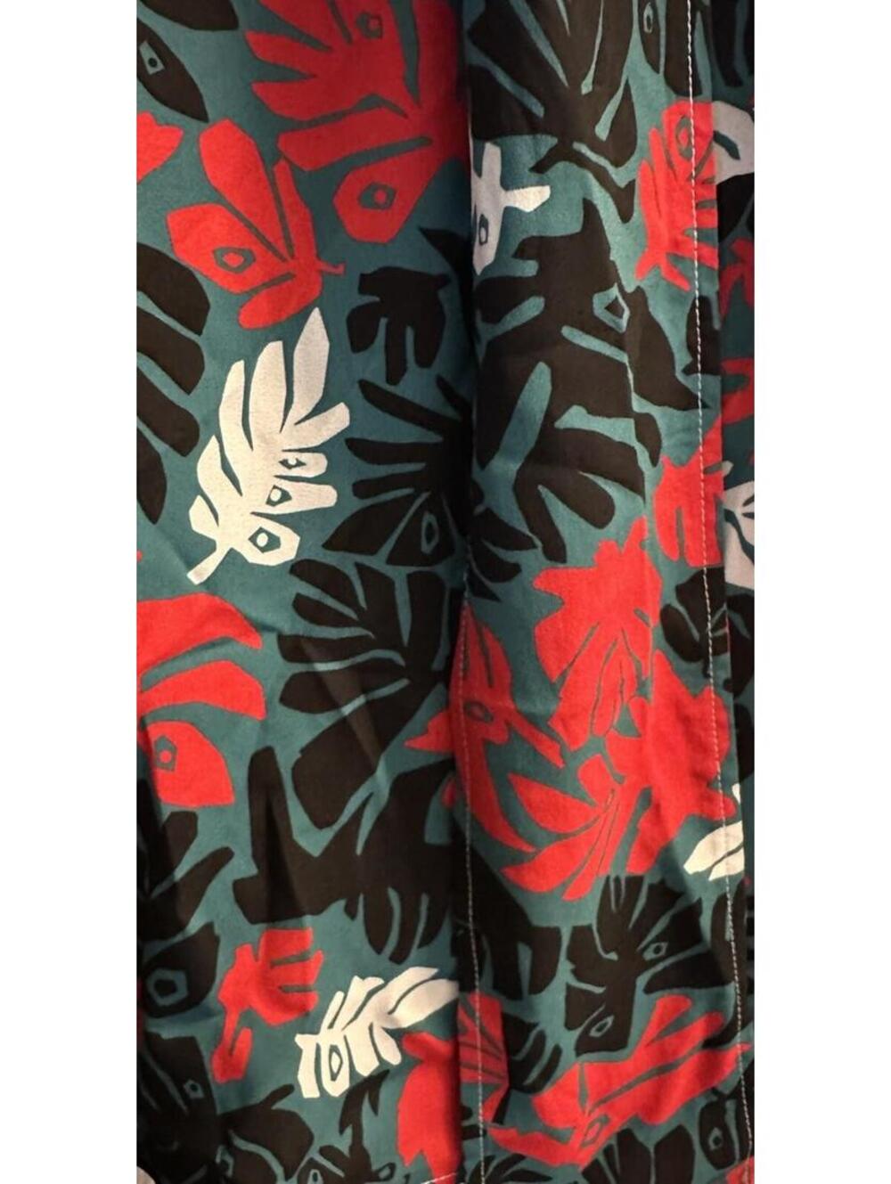 Marni Viscose Leaf Print Blouse IT 44 US 8 Sleeveless Tie Neck Green Red - Picture 5 of 6